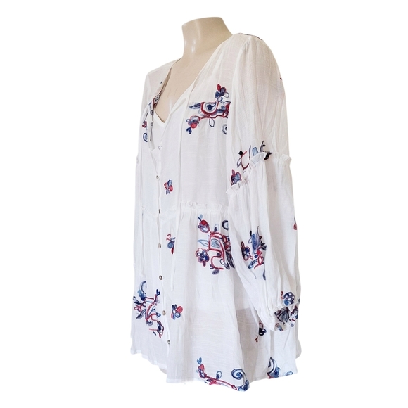 Hope Springs from Cracker Barrel Embroidered Boho Blouse and Tank Cottagecore XL - Picture 2 of 8